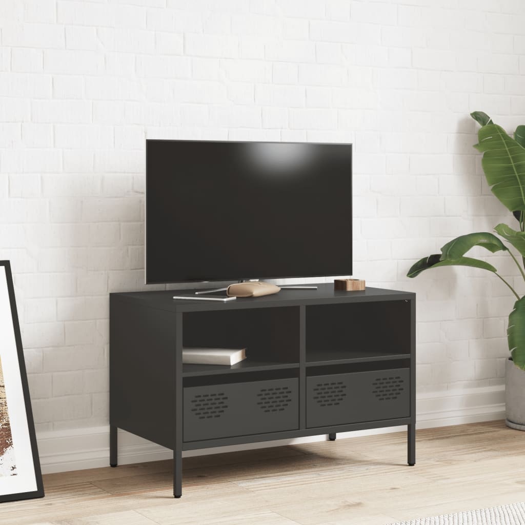 VidaXL Tv-meubel 68x39x43,5 cm koudgewalst staal zwart