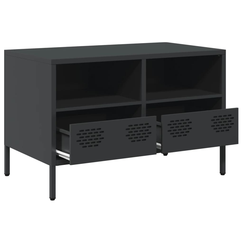 VidaXL Tv-meubel 68x39x43,5 cm koudgewalst staal zwart