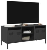 VidaXL Tv-meubel 101,5x39x43,5 cm koudgewalst staal zwart