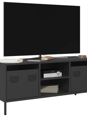VidaXL Tv-meubel 101,5x39x43,5 cm koudgewalst staal zwart