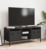 VidaXL Tv-meubel 101,5x39x43,5 cm koudgewalst staal zwart