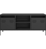 VidaXL Tv-meubel 101,5x39x43,5 cm koudgewalst staal zwart