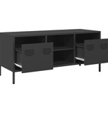 VidaXL Tv-meubel 101,5x39x43,5 cm koudgewalst staal zwart