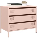 VidaXL Dressoir 68x39x58,5 cm koudgewalst staal roze