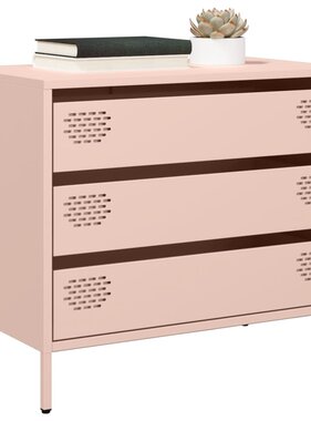 VidaXL Dressoir 68x39x58,5 cm koudgewalst staal roze