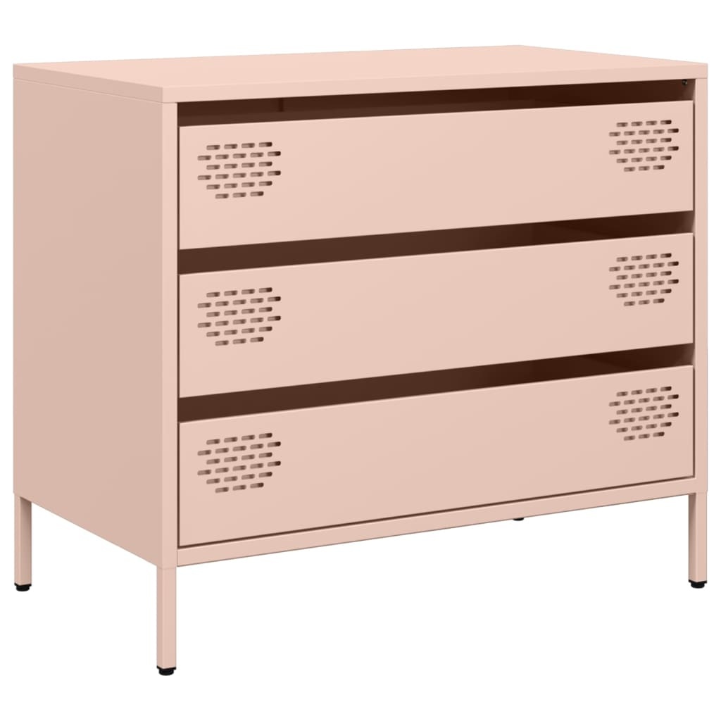 VidaXL Dressoir 68x39x58,5 cm koudgewalst staal roze