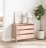 VidaXL Dressoir 68x39x58,5 cm koudgewalst staal roze