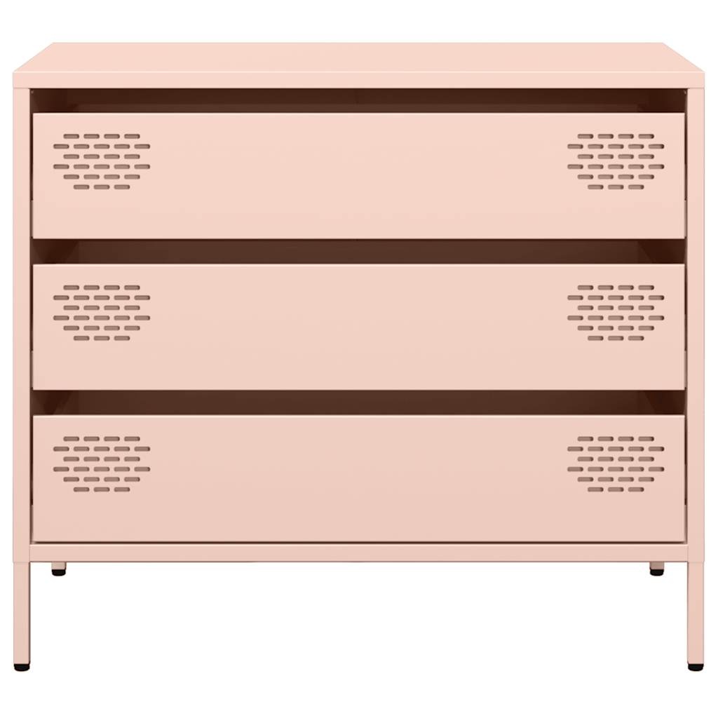 VidaXL Dressoir 68x39x58,5 cm koudgewalst staal roze