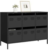 VidaXL Dressoir 101,5x39x73,5 cm koudgewalst staal zwart