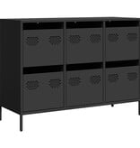 VidaXL Dressoir 101,5x39x73,5 cm koudgewalst staal zwart