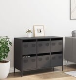 VidaXL Dressoir 101,5x39x73,5 cm koudgewalst staal zwart