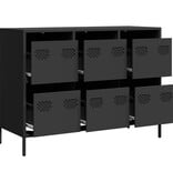 VidaXL Dressoir 101,5x39x73,5 cm koudgewalst staal zwart