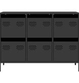 VidaXL Dressoir 101,5x39x73,5 cm koudgewalst staal zwart