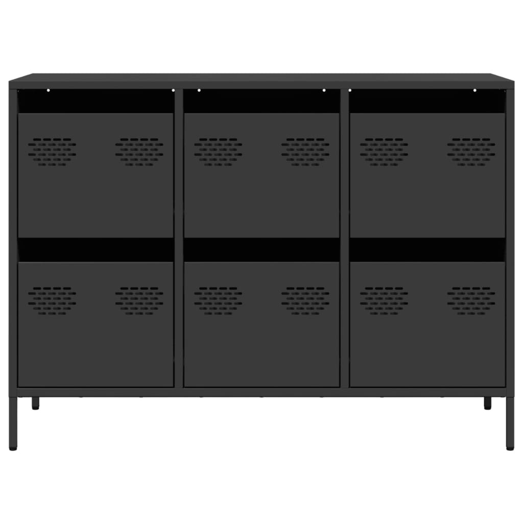 VidaXL Dressoir 101,5x39x73,5 cm koudgewalst staal zwart