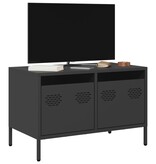 VidaXL Tv-meubel 68x39x43,5 cm koudgewalst staal zwart