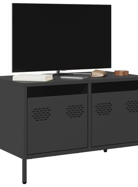 VidaXL Tv-meubel 68x39x43,5 cm koudgewalst staal zwart