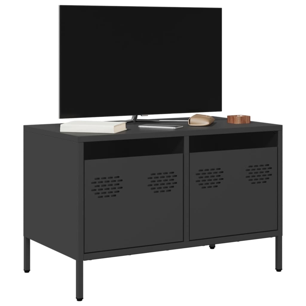 VidaXL Tv-meubel 68x39x43,5 cm koudgewalst staal zwart