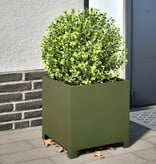 VidaXL Plantenbakken 2 st 40x40x40 cm staal olijfgroen