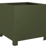 VidaXL Plantenbakken 2 st 40x40x40 cm staal olijfgroen