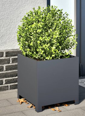 VidaXL Plantenbak 40x40x40 cm staal antracietkleurig