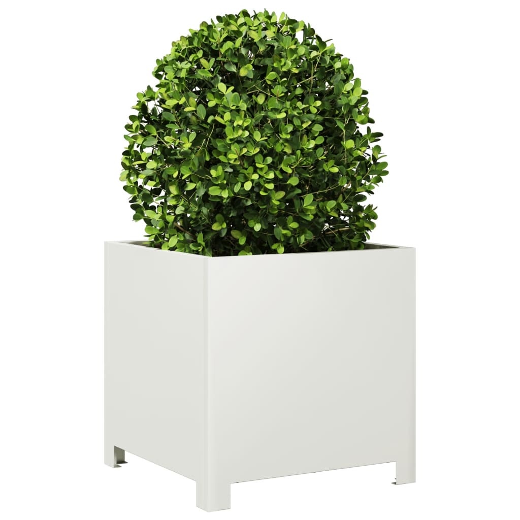 VidaXL Plantenbak 40x40x40 cm staal wit