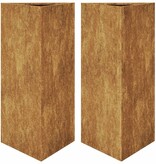 VidaXL Plantenbakken 2 st driehoek 40x40x75 cm weervast staal