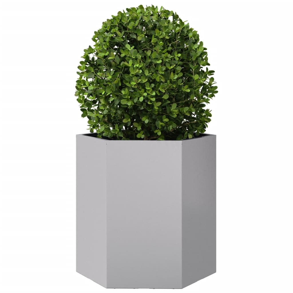 VidaXL Plantenbakken 2 st zeshoek 46x40x45 cm gegalvaniseerd staal