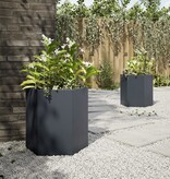 VidaXL Plantenbakken 2 st zeshoek 46x40x45 cm staal antracietkleurig