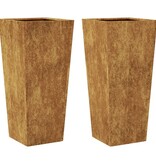 VidaXL Plantenbakken 2 st 35x35x75 cm weervast staal