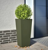VidaXL Plantenbak 35x35x75 cm staal olijfgroen