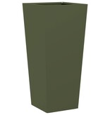 VidaXL Plantenbak 35x35x75 cm staal olijfgroen
