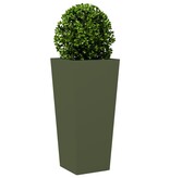 VidaXL Plantenbak 35x35x75 cm staal olijfgroen