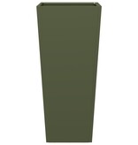 VidaXL Plantenbak 35x35x75 cm staal olijfgroen