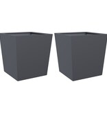VidaXL Plantenbakken 2 st 50x50x50 cm staal antracietkleurig