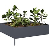 VidaXL Plantenbak verhoogd 100x100x25 cm staal antracietkleurig