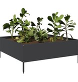 VidaXL Plantenbak verhoogd 100x100x25 cm staal zwart
