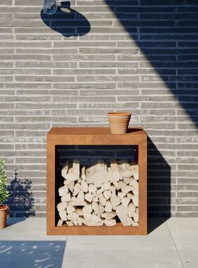 VidaXL Brandhoutrek 60x40x60 cm weervast staal