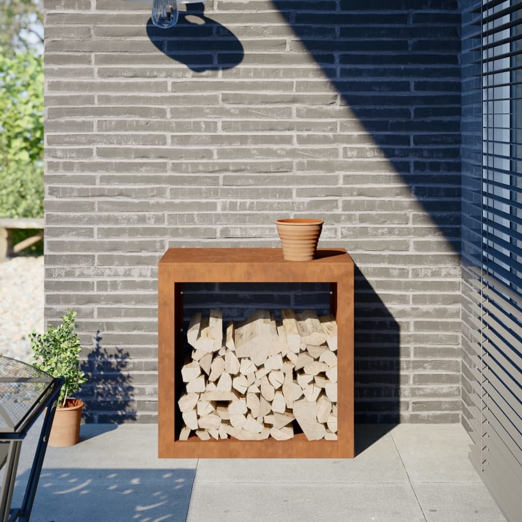 VidaXL Brandhoutrek 60x40x60 cm weervast staal