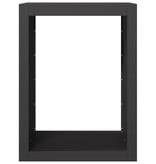 VidaXL Haardhoutrek 60x40x80 cm staal zwart