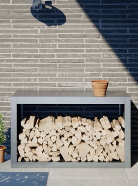 VidaXL Haardhoutrek 100x40x60 cm gegalvaniseerd staal