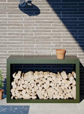 VidaXL Haardhoutrek 100x40x60 cm staal groen