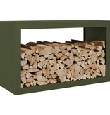 VidaXL Haardhoutrek 100x40x60 cm staal groen