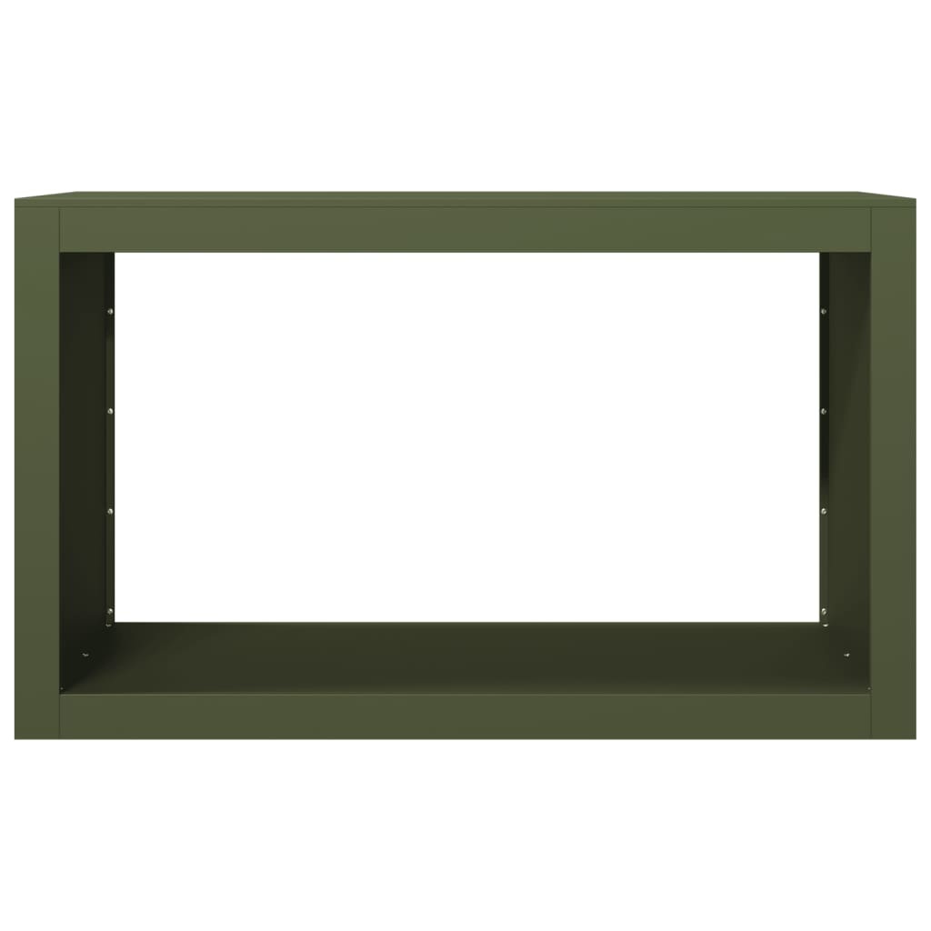 VidaXL Haardhoutrek 100x40x60 cm staal groen