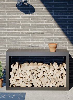 VidaXL Haardhoutrek 100x40x60 cm staal antracietkleurig