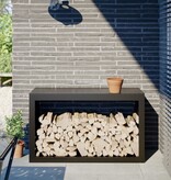 VidaXL Haardhoutrek 100x40x60 cm staal zwart