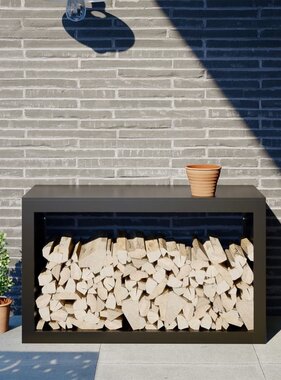 VidaXL Haardhoutrek 100x40x60 cm staal zwart