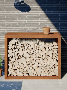 VidaXL Brandhoutrek 100x40x80 cm weervast staal