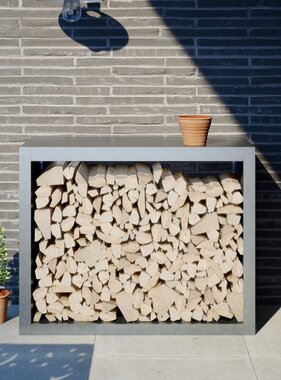 VidaXL Haardhoutrek 100x40x80 cm gegalvaniseerd staal