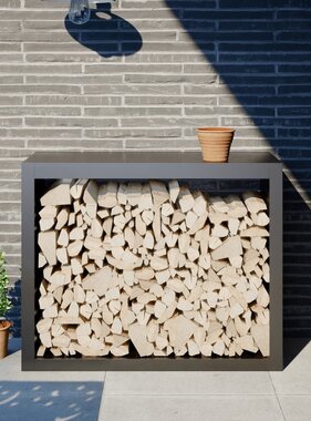 VidaXL Haardhoutrek 100x40x80 cm staal antracietkleurig