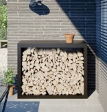 VidaXL Haardhoutrek 100x40x80 cm staal zwart